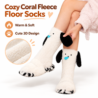 Chaussettes de lit douces pour femmes, mi-mollet en peluche, confortables pour dormir, en polaire épaisse, chaudes pour l'intérieur et les journées froides