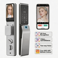 Serrure de porte intelligente en bois sans clé avec caméra, appel vidéo WiFi, application Tuya, sécurité domestique, serrure de porte à empreintes digitales, Cerradura Inteligente