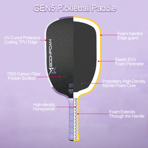 Raquettes de pickleball SELA T800 en fibre de carbone avec surface de friction rugueuse, bord en EVA GEN5 et noyau BoomFoam ultra-puissant - Product Image 4