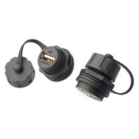 Konektor Kabel Listrik Otomotif Plastik USB Tembaga Tahan Air Industri IP68