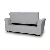 Canapé-lit convertible 2 places en tissu beige clair avec accoudoirs roulés pour salon, chambre, appartement, mobilier de maison