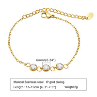 Joyería de Moda, Pulseras Ajustables de Acero Inoxidable con Baño de Oro IP de 18k, Antideslustre, para Mujer
