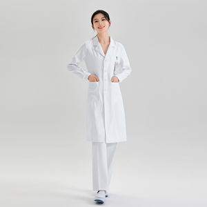 実験室/抗菌・抗シワ/白いスクラブ白衣看護師コスチューム女性医師コスチュームカスタムラボロングコート - Product Image 2