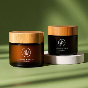 Frasco de crema de vidrio recargable con cubierta de bambú 5G-50g embalaje para el cuidado de la piel <span class=keywords><strong>cosm</strong></span>ético <span class=keywords><strong>Natural</strong></span> Frasco De Vidrio Para <span class=keywords><strong>Cosm</strong></span>é<span class=keywords><strong>tica</strong></span> - Product Image 2