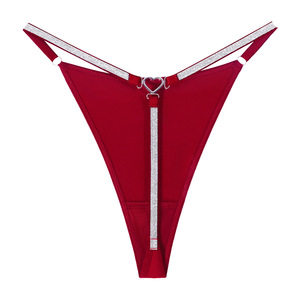 Intimo Sexy e Romantico con Decorazione a Nastro Argentato e Diamanti, Perizoma da Donna Comodo a Vita Bassa Disponibile - Product Image 5