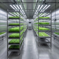 Système hydroponique intelligent et écologique Seedafarm pour la production de fourrage, équipement contrôlé par PLC, garantie 1 an, conteneur de 7000 kg