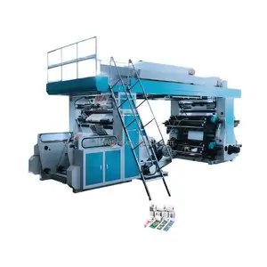 Prensa flexográfica de alta velocidade para sacos de papel Ci, máquina de impressão flexográfica de papel para embalagens de alimentos