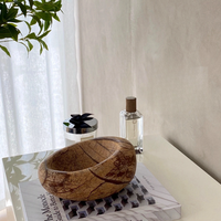STONEKOCC Plateau à bijoux rétro en marbre naturel, design nid d'oiseau, pour la maison, le bureau, la décoration, bol multifonctionnel pour fruits et noix