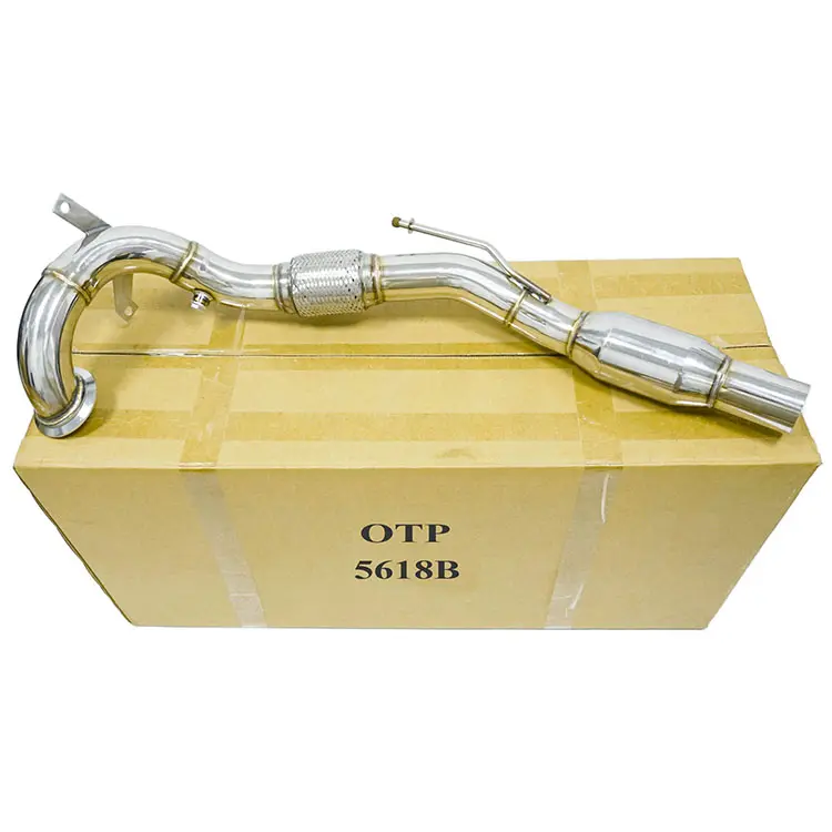 Tubo de escapamento otp, para v * w golf 7 gti/seat leon cupra 5f/skoda rs 5e tfsi downpipe com 200 cell esporte gato