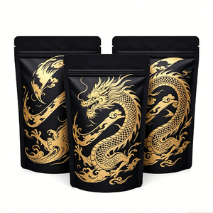 ถุงซิปล็อคแบบตั้งได้ สีดำด้าน ใช้ซ้ำได้ ปิดผนึกด้วยความร้อน พิมพ์กราเวียร์ กันความชื้น ผลิตจากอลูมิเนียมฟอยล์และพลาสติก PE สำหรับบรรจุอาหาร - Product Image 2