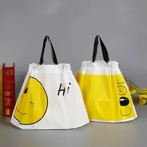 Özel Logo baskılı Catering gıda teslimat çantası gıda paket kozmetik ambalaj plastik İpli hediye keseleri
