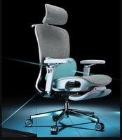 Chaise de bureau ergonomique moderne à dossier haut en maille avec support lombaire, réglage de la hauteur par vérin à gaz, inclinable, siège de direction, garantie 5 ans