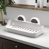Panier de rangement mural moderne et durable en plastique ABS Organisateur Porte-ventouses sous vide pour salle de bain Coin douche Caddy