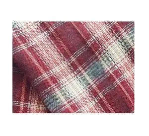 Polycotton Cotton Plaid Yarn-Dyed Check Fabric TC Brushed 100% Cotton Check Woven Yarn Dyed Flannel Fabric For Shirt Uniform