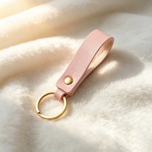 Simple Solid Color PU Leather <b>Key</b> Strap Custom Logo Leather <b>Key</b> <b>Ring</b> Metal Split Keyring Car <b>Key</b> Holder <b>Bag</b> Pendant Wholesale - Product Image 1