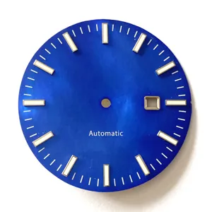 Vintage Automatic Wristwatches Custom Make Watch 2824 Case Blue MOP Shell Dial For Super Green Luminous Indices Markers