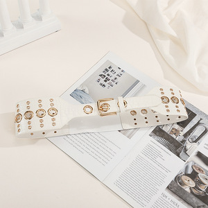 Nouvelle <span class=keywords><strong>ceinture</strong></span> large pour <span class=keywords><strong>femme</strong></span> <span class=keywords><strong>2022</strong></span>, <span class=keywords><strong>tendance</strong></span>, avec rivets décoratifs, <span class=keywords><strong>ceinture</strong></span> élastique pour manteau, <span class=keywords><strong>ceinture</strong></span> de contrôle de la taille extensible et élégante, en cuivre - Product Image 2