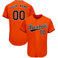 Maillots de baseball professionnels orange et noir respirants pour hommes, maillot de baseball pour hommes en gros au Canada, maillot de baseball pour hommes 6xl