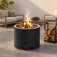 Poêle à bois sans fumée de 19 pouces avec barbecue pour le camping, le jardin et la terrasse