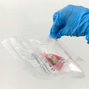 Sac de transport d'échantillons en plastique LDPE à fermeture éclair 95 kPa, sac de laboratoire <span class=keywords><strong>Kangourou</strong></span> à trois couches, transparent, impression personnalisée en héliogravure - Product Image 4