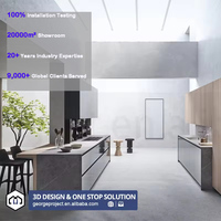 Projet de villa personnalisé en Chine, style moderne blanc, ensembles complets, mini cuisine 2 pièces, armoires de cuisine intégrées