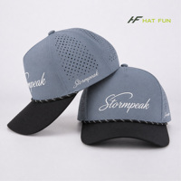 Casquette de baseball en nylon à 5 panneaux personnalisée OEM ODM avec logo brodé, découpe au laser, trous percés, imperméable, casquette de golf, casquette de sport