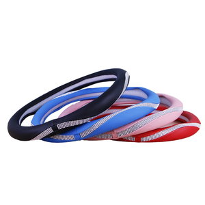 Accesorios de coche Interior de lujo brillo Rhinestone brillante diamante cristal <span class=keywords><strong>volante</strong></span> cubierta - Product Image 1