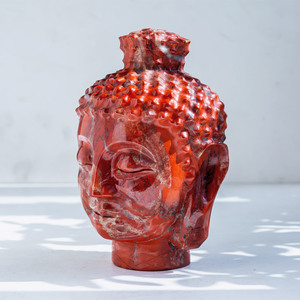 Statua di Buddha in Diaspro Rosso Personalizzata, Artigianato in Pietre Preziose Naturali, Sculture in Cristallo Intagliate per Decorazione Casa - Product Image 3