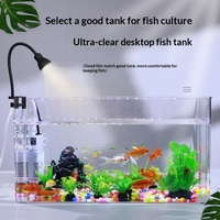 Aquarium en acrylique transparent avec couvercle, aquarium pour poissons rouges, design paysager super blanc pour bureau et usage domestique, Chine