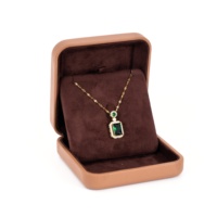 Boîte à bijoux en cuir PU grain de chameau avec logo personnalisé, fermeture magnétique, toutes tailles, doublure en velours marron foncé, gaufrage, pour bague de la Saint-Valentin