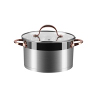 Batterie de cuisine en acier inoxydable de haute qualité avec couvercle en verre plat Pot et casserole en métal de style chinois pour cuisine et fête