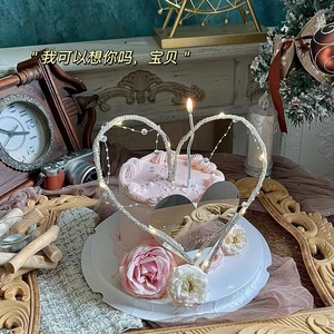 กระจกอะคริลิกรูปหัวใจรูปน้ำผึ้งและน้ำหวาน ขนาด 13.5 ซม. ของตกแต่งเค้กวันเกิด - Product Image 2