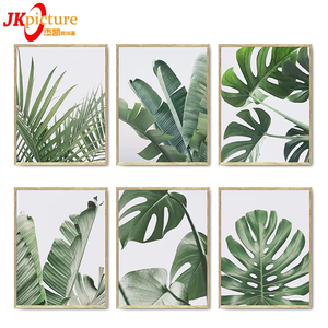 Vente chaude d'usine : Ensemble d'affiches murales d'art botanique tropical avec feuilles vertes, impressions artistiques, images de plantes, peinture sur toile pour décoration murale - Product Image 1
