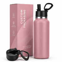 Botella de Agua de Marca Privada al por Mayor, Termo de Acero Inoxidable Aislado, Logotipo Personalizado, Embalaje OEM, Fabricante de Botellas para Bebidas