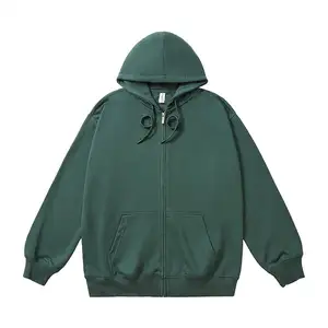 Loose fitting men's AG330 solid color zippered hoodie thick sweater men's casual men's coat