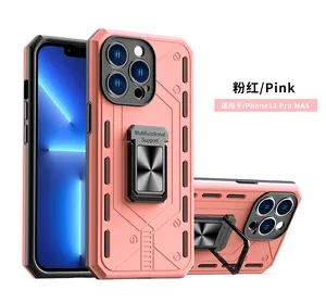 For Tecno Spark 20C/Tecno Pop 8/Tecno Hot 40i PC+TPU Anti-fall Case Camera Protection Business Phone Case With Metal Ring stand