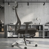 Chaise de bureau ergonomique moderne et réglable à dossier haut en maille avec repose-pieds pour se reposer, idéale pour le télétravail, structure en plastique