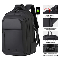Sac à dos pour ordinateur portable de haute qualité pour hommes, idéal pour le bureau, les voyages, avec double port de charge USB Type-C, personnalisable avec logo, vente en gros