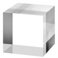 Bloc carré en verre acrylique transparent coulé 6x6x1