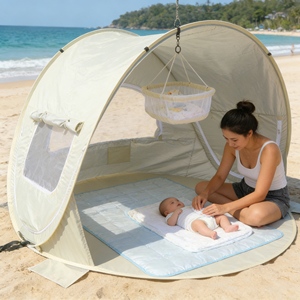 La <span class=keywords><strong>Tenda</strong></span> Pop-up Alpine Breeze Pronta all'Uso per Laghi e Riva di Fiumi con Circolazione Migliorata dell'Aria Fresca - Product Image 2