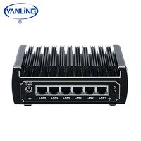 Servidor sin ventilador Pfsense Core Mini Pc con 1 * RJ45COM Función de consola de soporte 6 * Puerto Gigabit Ethernet 4 * USB para VPN