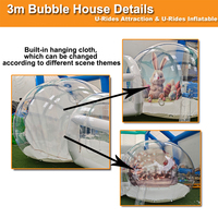 Ballon dôme gonflable bulle ballon maison tente transparente pour enfants fête d'anniversaire événement avec bannière de lapin de pâques