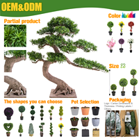 Ruopei Arbre artificiel en pot Podocarpus de 47,24 pouces, bonsaï réaliste en faux pin avec tronc naturel pour la décoration