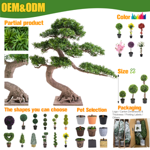 Ruopei - Bonsái Artificial de <span class=keywords><strong>Podocarpus</strong></span> en Maceta de 47.24 Pulgadas, Bonsái de Pino Artificial Realista con Tronco Natural para Decoración - Product Image 2