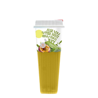 Natuurlijk zomerse tropische watermeloen-cantaloupe smaak sap in een aanpasbare beker, fruitdrank