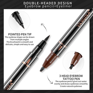 Crayon à sourcils Eyeliner imperméable rétractable 2-en-1 de haute qualité Design <span class=keywords><strong>3D</strong></span> à trois fourchettes inspiré des minéraux bruns pour le maquillage des yeux - Product Image 4