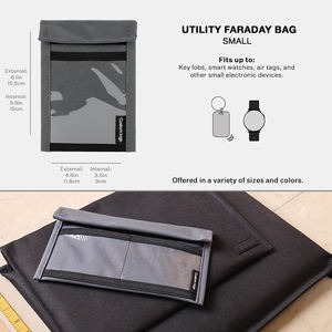 กระเป๋าฟาราเดย์สำหรับกุญแจรีโมทแบบพกพา พร้อมวัสดุไนลอนกันน้ำและป้องกันสัญญาณ สำหรับกุญแจรีโมท นาฬิกาอัจฉริยะ - Product Image 3