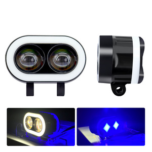 Motorcycle LED External <b>Spotlight</b> With Angel Eye Halo Dual Beam Strobe 12-80V IP67 Waterproof For Electric Vehicle Headlight - Product Image 5