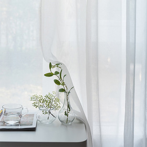 W39xL51 all'ingrosso Ready Made a buon mercato <span class=keywords><strong>francese</strong></span> soggiorno camera da letto tondino Terylene bianco <span class=keywords><strong>Tulle</strong></span> Voile tenda trasparente - Product Image 4