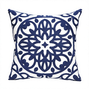 Funda de Almohada Decorativa de Algodón 100% con Bordado Geométrico para Sofá, Cabecera, Sala de Estar, Hotel, Almohada Lombar de Lujo para Uso Sedentario - Product Image 4